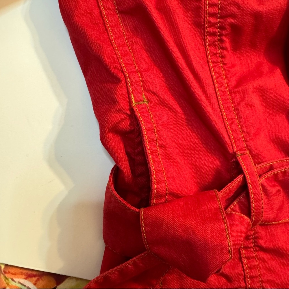 CAbi Red Belted Zip Front Utility Jacket Small - Picture 8 of 13